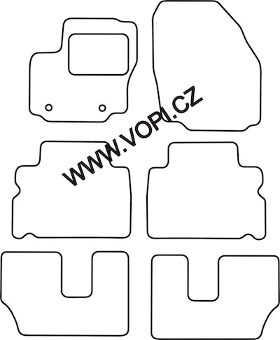 Textil-Autoteppiche Ford Galaxy 7 míst 05/2006 - 08/2012 Autofit (1451)